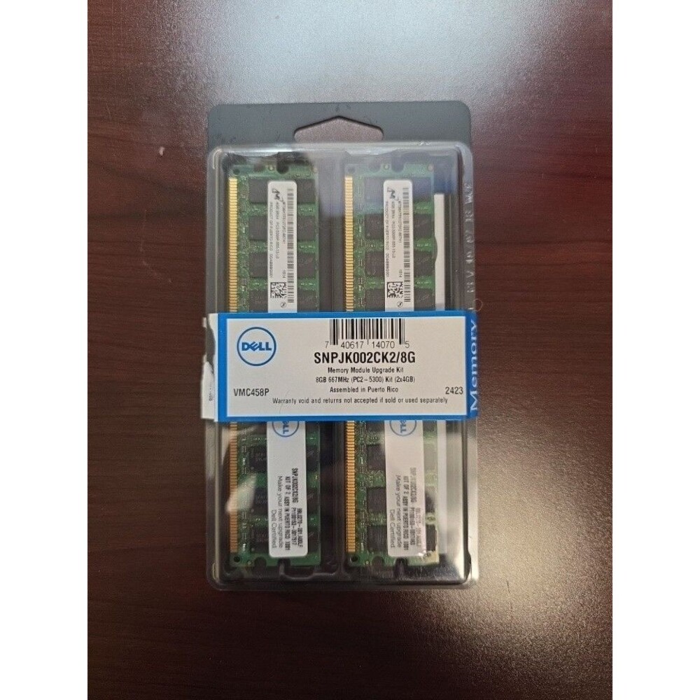 Dell DDR2 & DDR3 SDRAM DIMM 8GB (2x4GB) & 4GB SNPJK002CK2/8G SNP9J5WFC/4G